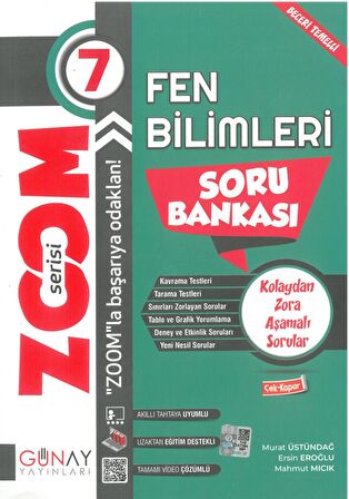 7.Sınıf Zoom Serisi Soru Bankası Fen Bilimleri Günay Yayınları