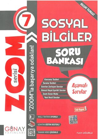 7.Sınıf Zoom Sosyal Bilgiler Soru Bankası Günay Yayınları