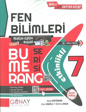 7. Sınıf Fen Bilimleri Bumerang Serisi Etkinlikli Akıllı Defter