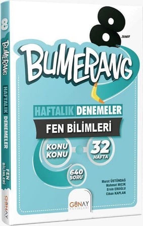 8. Sınıf Fen Bilimleri Bumerang Konu Konu Haftalık Denemeler Günay Yayınları
