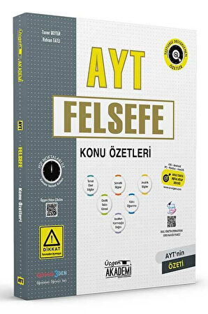 AYT Felsefe Konu Özeti Üçgen Akademi Yayınları