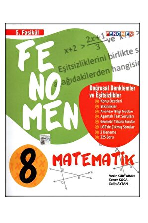 8. Sınıf Matematik Fenomen Doğrusal ve Eşitsizlikler 5. Fasikül