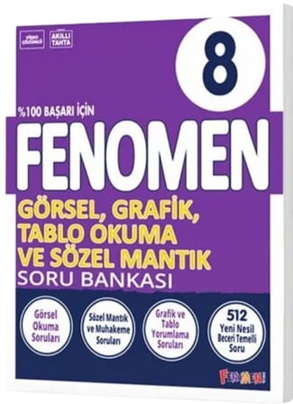 8. Sınıf Görsel Grafik Tablo ve Sözel Mantık Soru Bankası Fenomen Okul Yayınları