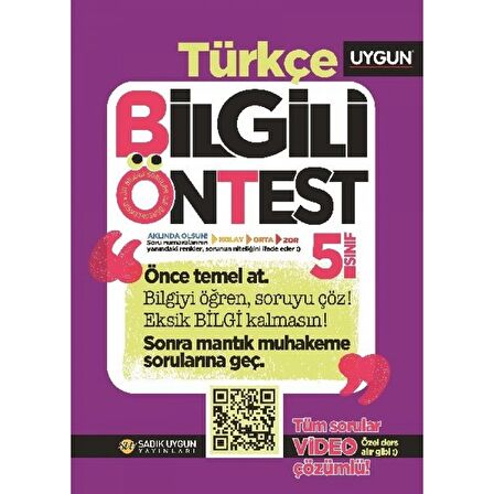 5.Sınıf bilgili Ön Test Türkçe Soru Bankası