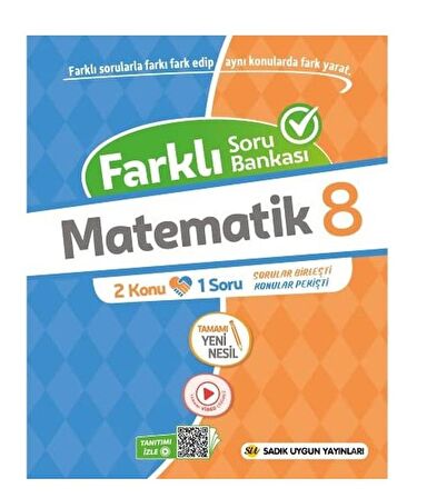 8. Sınıf Farklı Soru Bankası Matematik Sadık Uygun Yayınları