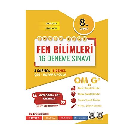 8. Sınıf Omage Gold Fen Bilimleri 16 Deneme Sınavı