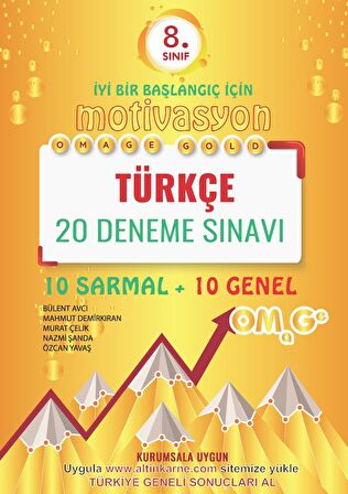 Nartest 8.Sınıf LGS Motivasyon Omage Gold Türkçe 20  Deneme - Stk