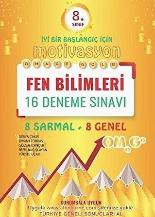 Nartest 8.Sınıf LGS Motivasyon Omage Gold Fen Bilimleri 16 Deneme