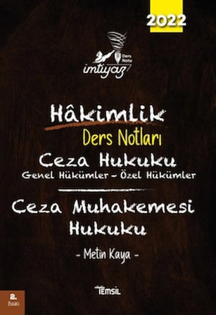 İmtiyaz Hakimlik Ders Notları Ceza Hukuku Genel Hükümler - Özel Hükümler
