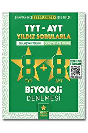 TYT AYT Biyoloji 8+8 Deneme Yıldız Sorular Yayınları