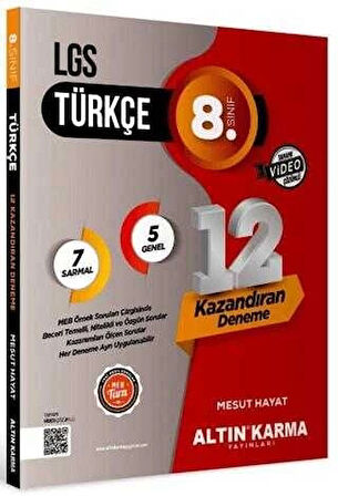 Altın Karma Yayınları 2024 8. Sınıf LGS Türkçe 12`li Sarmal Deneme