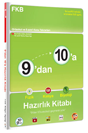 Güncel Baskı 9'dan 10'a Fizik Kimya Biyoloji Hazırlık Kitabı