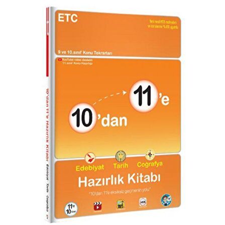 10’dan 11’e Edebiyat Tarih Coğrafya Hazırlık Kitabı Tonguç Akademi
