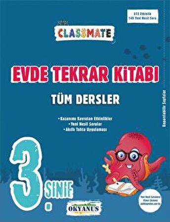 3. Sınıf Classmate Tüm Dersler Evde Tekrar Kitabı