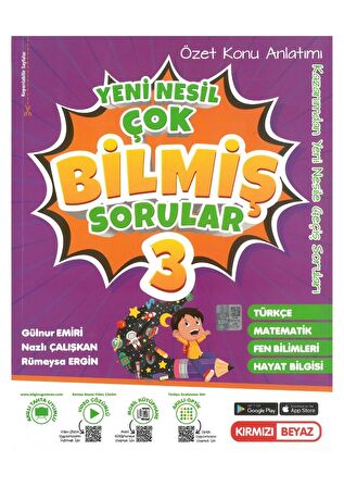 Kırmızı Beyaz 3.Sınıf Konu Özetli Tüm Dersler Çok Bilmiş Sorular Yeni Nesil