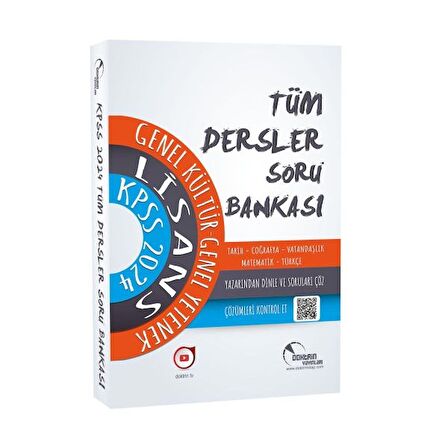 2024 KPSS Lisans Genel Kültür Genel Yetenek Tüm Dersler Tek Kitap Soru Bankası