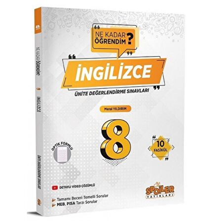 8. Sınıf İngilizce Ünite Değerlendirme Sınavı