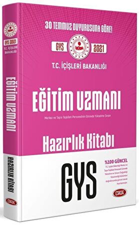T.C. İçişleri Bakanlığı Eğitim Uzmanı GYS Hazırlık Kitabı Data Yayınları