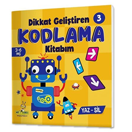 Dikkat Geliştiren Kodlama Kitabım Serisi Yaz-sil (3-6 Yaş)