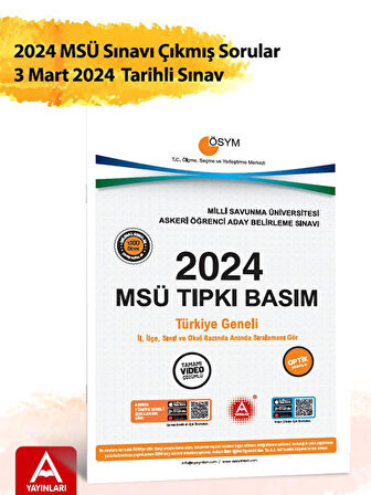 2024 MSÜ Çıkmış Sorular-Tıpkı Basım-Bire Bir ÖSYM-Tamamı Video Çözümlü