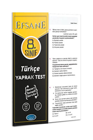 8.sınıf Türkçe Yaprak Test