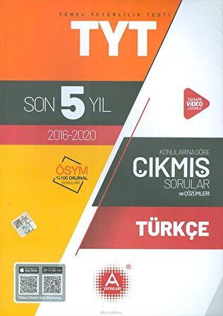 A Yayınları Tyt Türkçe 5 Yıl Soru Ve Çözümleri