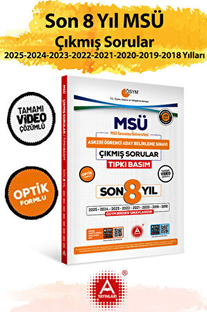 Son 8 yıl MSÜ Çıkmış Sorular-Tıpkı Basım-Bire Bir ÖSYM-Tamamı Video Çözümlü