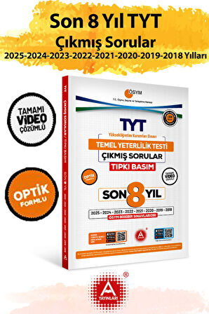 Son 8 yıl TYT Çıkmış Sorular-Tıpkı Basım-Bire Bir ÖSYM-Tamamı Video Çözümlü