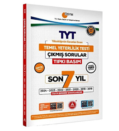 A Yayınları - Tyt Tıpkı Basım Son 7 Yıl Çıkmış Soruları ve Tyt Deneme Seti 5Li