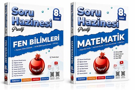 Nartest Yayınları 8. Sınıf Fen Bilimleri ve Matematik Soru Hazinesi Seti (2 Kitap)