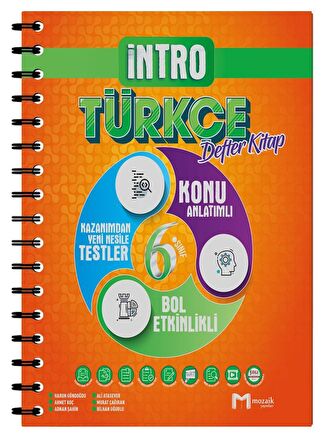 6. Sınıf Türkçe İntro Defter Kitap