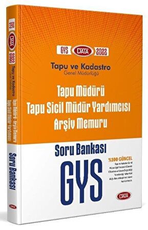 GYS Tapu Müdürü Tapu Sicil Müdür Yardımcısı Arşiv Memuru Soru Bankası Data Yayınları