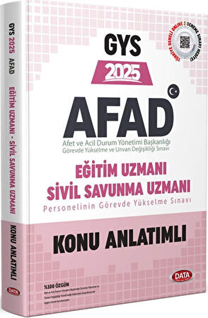 Data Yayınları 2025 GYS AFAD Eğitim Uzmanı Sivil Savunma Uzmanı Konu Anlatımlı