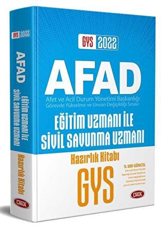2022 Afad Eğitim Uzmanı ile Sivil Savunma Uzmanı Hazırlık Kitabı Data Yayınları