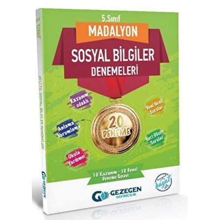 Gezegen Yayınları 5. Sınıf Sosyal Bilgiler Madalyon 20 Deneme