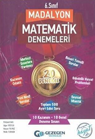 GEZEGEN 6.SINIF 6.SINIF 20' Lİ MATEMATİK DENEMELERİ