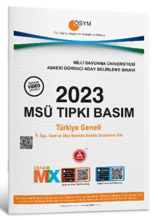 A Yayınları 2023 MSÜ Tıpkı Basım Çıkmış Sorular A Yayınları