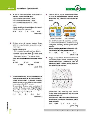 TYT Problemler Konularına ve Zorluk Derecelerine Göre Çıkmış Soru ve Çözümleri