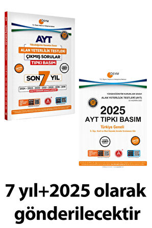 Son 8 yıl AYT Çıkmış Sorular-Tıpkı Basım-Bire Bir ÖSYM-Tamamı Video Çözümlü