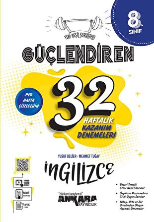 8. Sınıf Güçlendiren 32 Haftalık İngilizce Kazanım Denemeleri