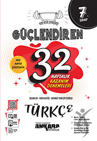 7. Sınıf Türkçe Güçlendiren 32 Haftalık Kazanım Denemeleri