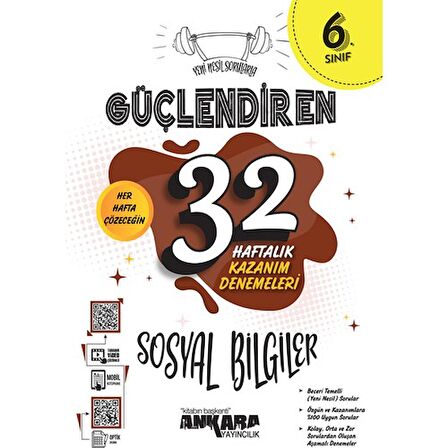 6. Sınıf Güçlendiren 32 Haftalık Sosyal Bilgiler Kazanım Denemeleri