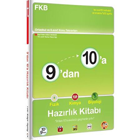 9'dan 10'a Fizik Kimya Biyoloji Hazırlık Kitabı