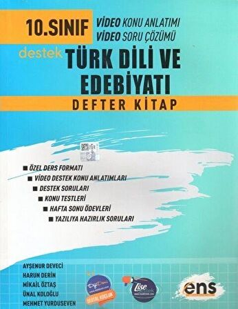 10. Sınıf Türk Dili ve Edebiyatı Destek Defter Kitap