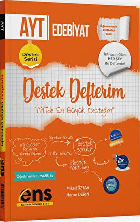 AYT Türk Dili ve Edebiyatı Destek Defterim ENS Yayıncılık