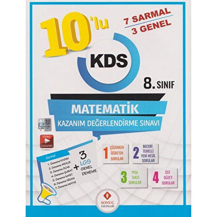 8. Sınıf 10'lu Matematik Kazanım Değerlendirme Sınavı