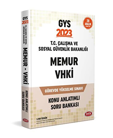 Data Yayınları 2023 GYS Çalışma ve Sosyal Güvenlik Bakanlığı Şef Memur ve VHKİ Konu Anlatımlı Soru Bankası