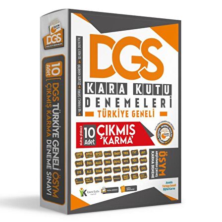 2024 DGS Sayısal-Sözel-TM ÖSYM Çıkmış Karma Kara Kutu Türkiye Geneli D. Çözümlü 10lu Deneme Paketi