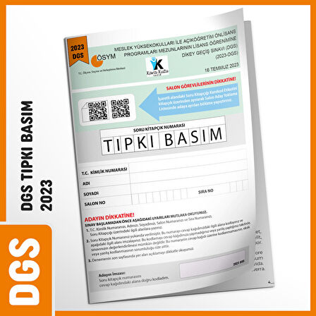 2023 DGS Sayısal-Sözel ÖSYM Çıkmış Soru Tıpkı Basım Türkiye Geneli D.Çözümlü Deneme Sınavı Kitapçığı