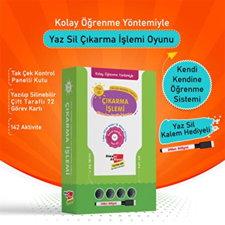 Kolay Öğrenme Yöntemiyle Yaz Sil Çıkarma İşlemi Oyunu